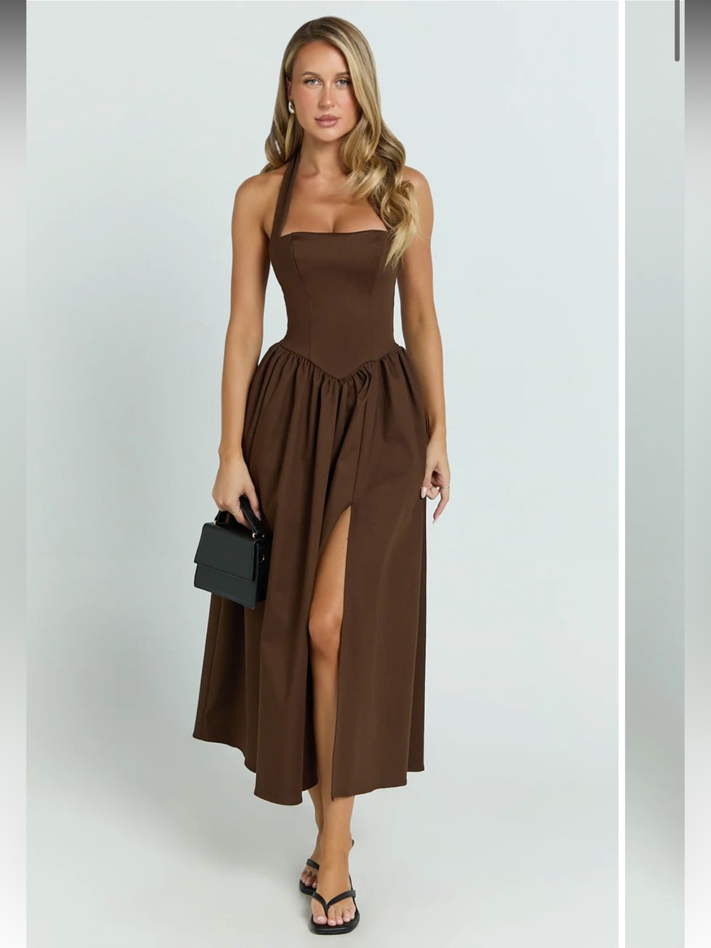 Halter Tie Neck Corset Panel Dress